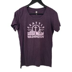 Seattle Washington Purple Short Sleeve T shirt Size Large NWOT